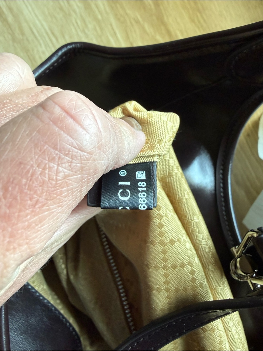 Gucci Dark Brown Leather Shoulder Bag with Silver Hardware - Picture 3 of 3